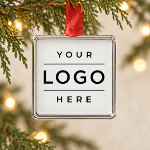 Modern Business Logo Corporate Branded Keepsake Metal Tree Decoration