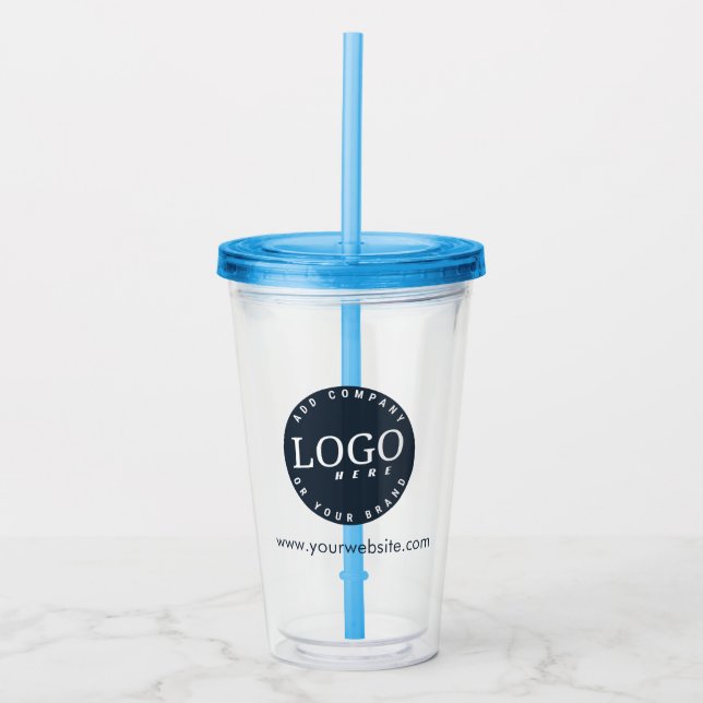 Modern Business Logo Corporate Events Custom Acrylic Tumbler (Front)
