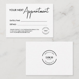 Modern Business logo Custom Simple Appointment Card