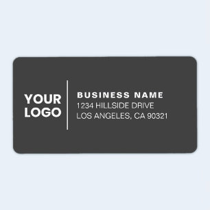 Modern Business Logo Dark Grey Return Address Label