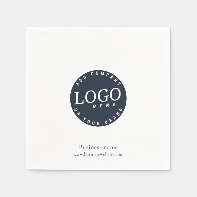 Modern Business Logo Elegant Paper Napkin (Front)