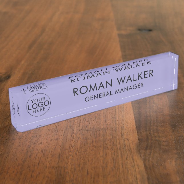 Modern Business Logo Employees Custom Nameplate (Side)