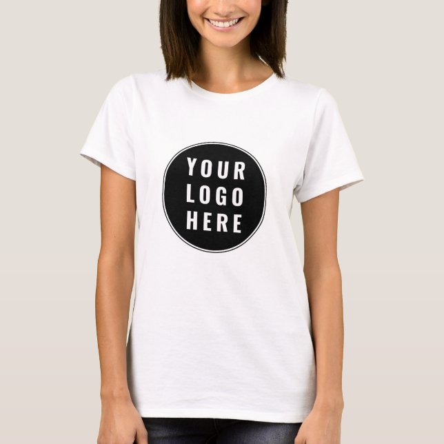 Modern Business Logo Employees Staff Custom T-Shirt (Front)