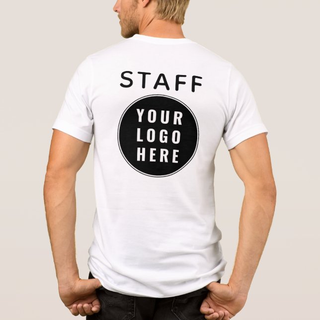 Modern Business Logo Employees Staff Custom Tri-Blend Shirt (Back)
