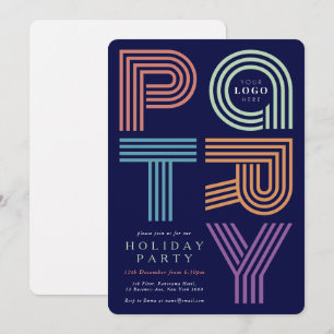 Modern Business Logo Fun Christmas Office Party Invitation