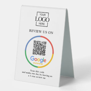 Modern Business Logo Google Reviews QR Code Sign