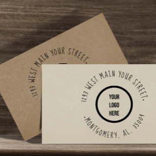 Modern Business Logo Hand-Written Return Address   Self-inking Stamp