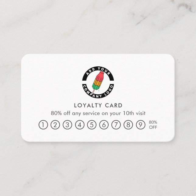 Modern Business Logo Handmade Company Loyalty Card (Front)