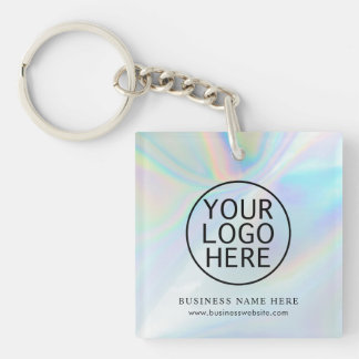 Modern Business Logo Iridescent Promotional Swag Key Ring