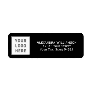 Modern Business Logo Name Address Template Black