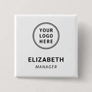 Modern Business Logo Name Tag 15 Cm Square Badge