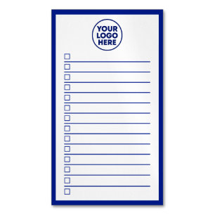 Modern Business Logo Navy Blue To Do List Magnetic Business Card
