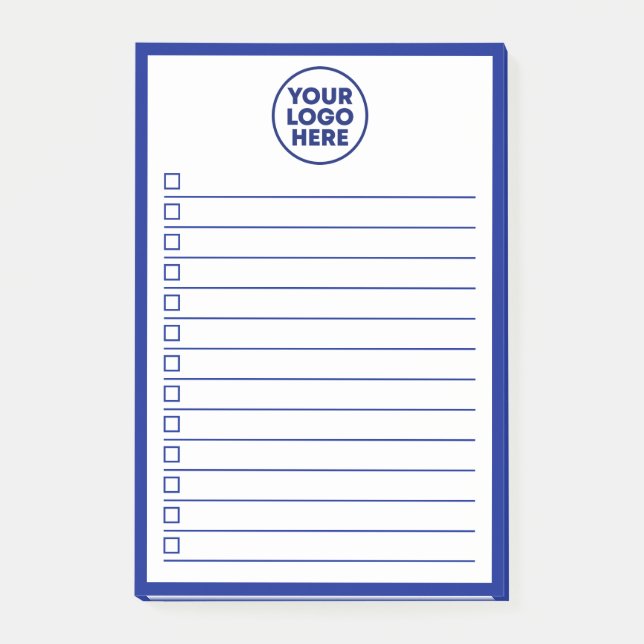 Modern Business Logo Navy Blue To Do List Post-it Notes (Front)