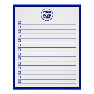 Modern Business Logo Navy Blue To Do List Poster