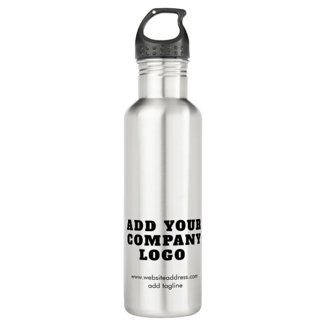 Modern Business Logo New Employees Swag Custom 710 Ml Water Bottle (Front)