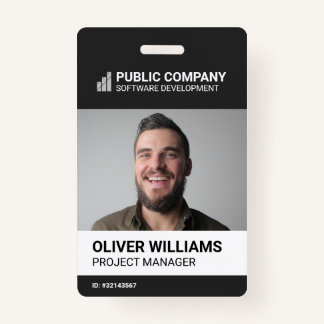 Modern Business Logo Photo Employee ID Badge