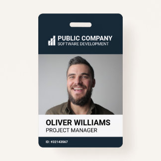 Modern Business Logo Photo Employee ID Badge