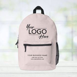 Modern Business Logo Pink Printed Backpack