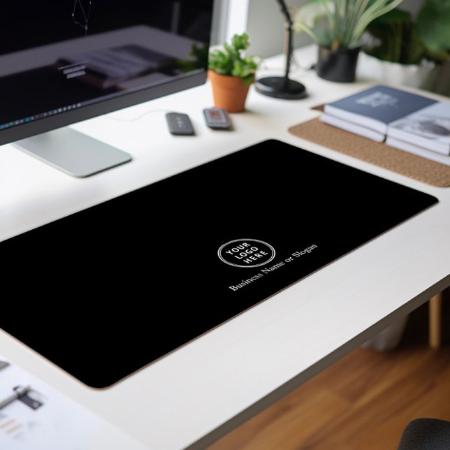 Modern Business Logo Professional Black Desk Mat (Creator Uploaded)