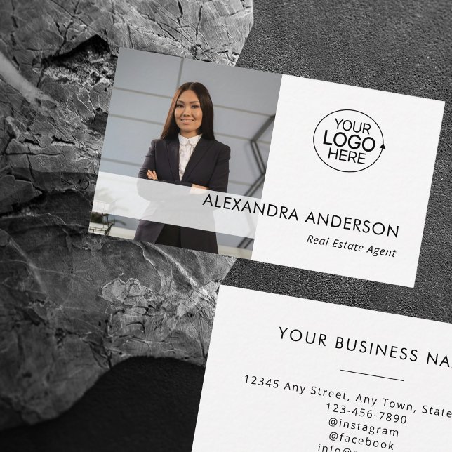 Modern Business Logo Professional Photo Minimal  Business Card (Modern Business Logo Professional Photo Minimal Business Card)