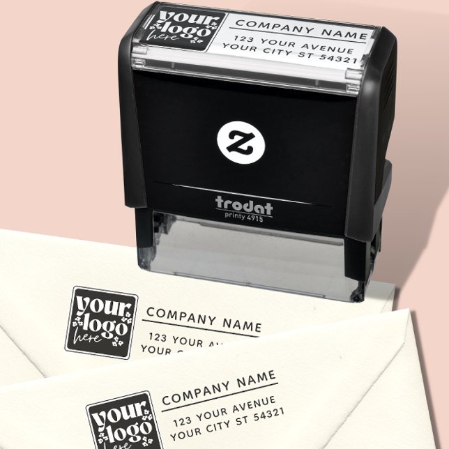 Modern Business Logo Professional Return Address  Self-inking Stamp (Creator Uploaded)
