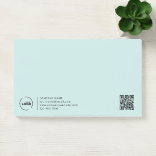 Modern Business Logo QR Code Light Turquoise Post-it Notes