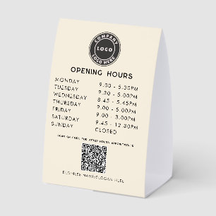 Modern Business Logo QR Code Opening Hours