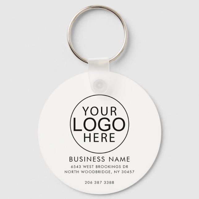 Modern Business Logo QR Code Promotional Custom Key Ring (Front)
