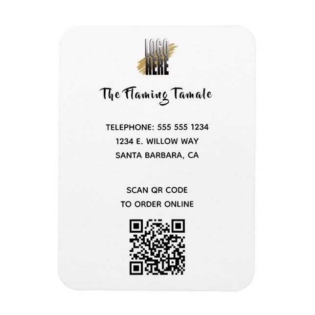Modern  Business Logo QR Code Promotional  Magnet (Vertical)
