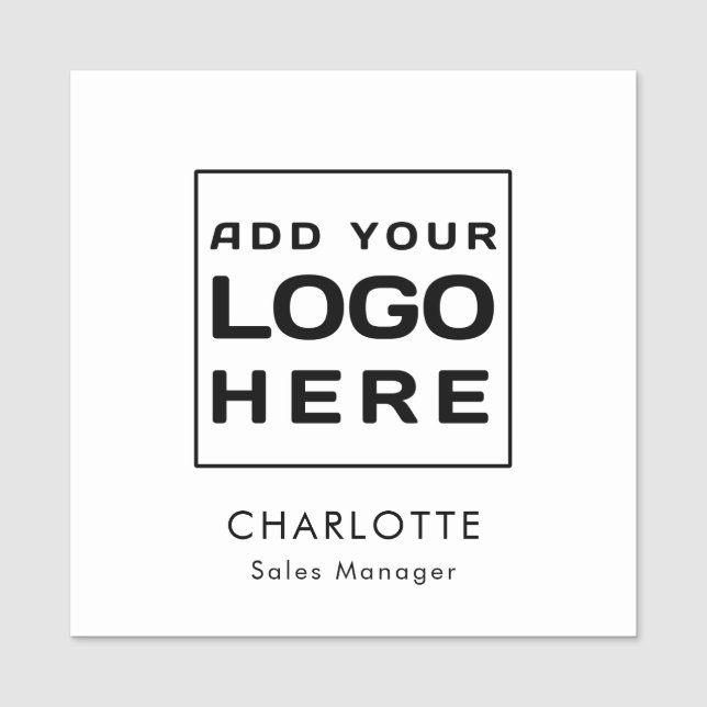Modern Business Logo Retail Employees Custom Name Tag (Front)