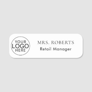 Modern Business Logo Retail Staff Custom Name Tag