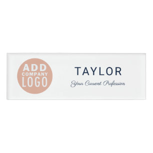 Modern Business Logo Script Corporate Events Name Tag