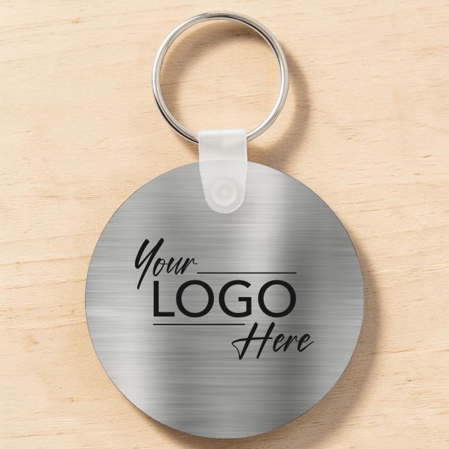 Modern Business Logo Silver Key Ring (Modern Business Logo Silver Keychain)