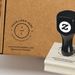 Modern Business Logo Social Media Brand Packaging  Rubber Stamp