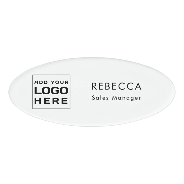 Modern Business Logo Staff Custom Name Tag (Front)