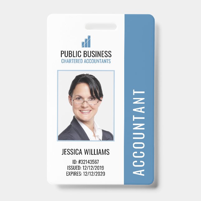 Modern Business Logo Staff Employee ID Badge (Front)