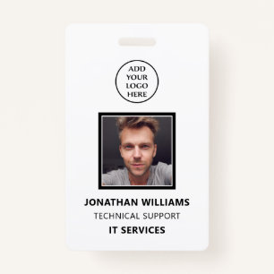 Modern Business Logo Staff Name Job Title Photo ID ID Badge