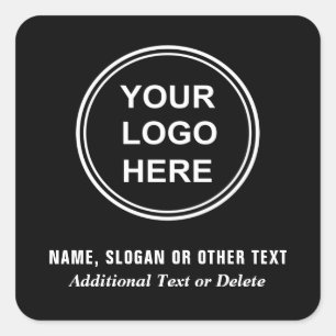 Modern Business Logo Stylish Black Square Sticker