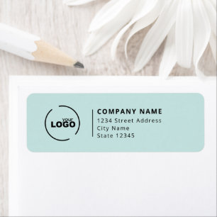 Modern Business Logo Turquoise Return Address