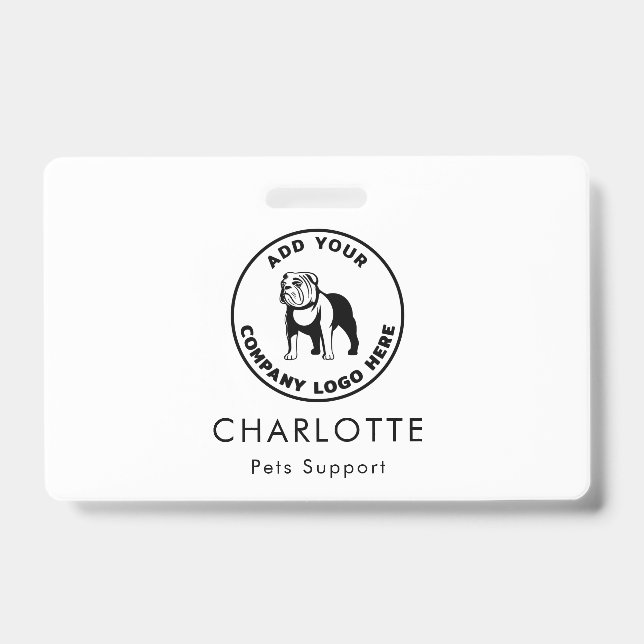 Modern Business Logo Vet Tech Custom ID Badge (Front)