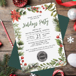 Modern Business Logo Watercolor Christmas Party Invitation<br><div class="desc">Ideal for corporate and small businesses Christmas parties, holiday networking events, or a company's end-of-year celebration, our Custom Corporate Watercolor Berries Christmas Party Invitation Card brings an added touch of sophistication and festive spirit to your holiday communication. This invitation card is more than just a piece of paper. It can...</div>