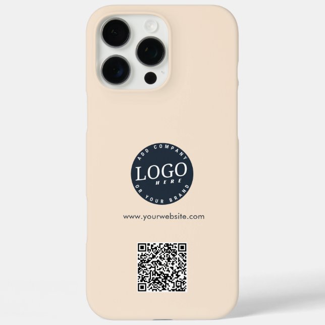 Modern Business Logo Website QR Code Employees Case-Mate iPhone Case (Back)