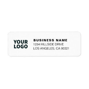 Modern Business Logo White & Black Return Address