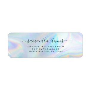 Modern Business Manager Return Address Holographic