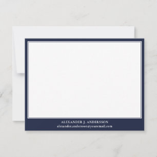 Modern Business Men's Blue Personalised Note Card