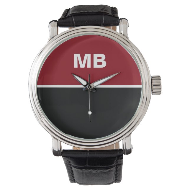 Modern Business Men's Monogram Watch (Front)