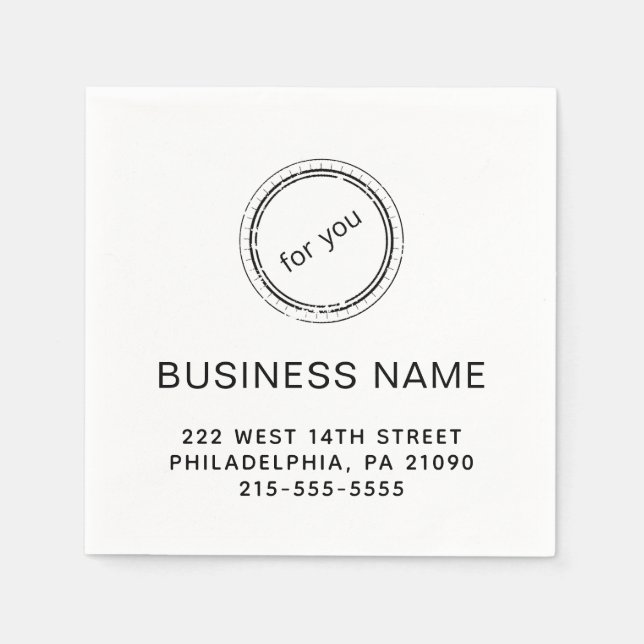 Modern Business Name or Logo Napkins (Front)