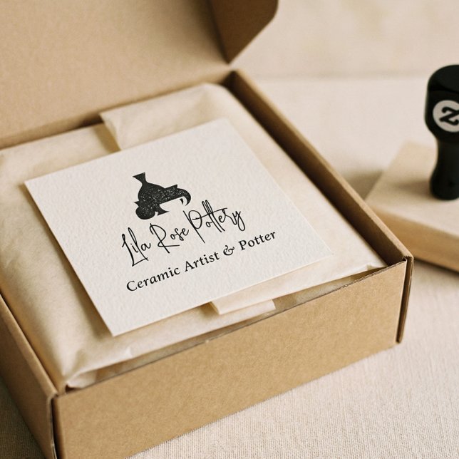 Modern Business Name Script Handwritten Logo Rubber Stamp (Modern Business Name Script Handwritten Logo Rubber Stamp)