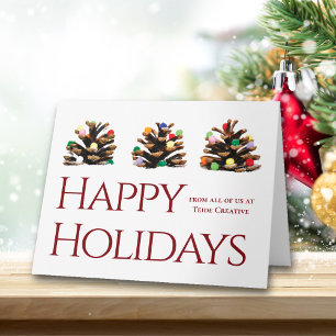 Modern business nature folded christmas card
