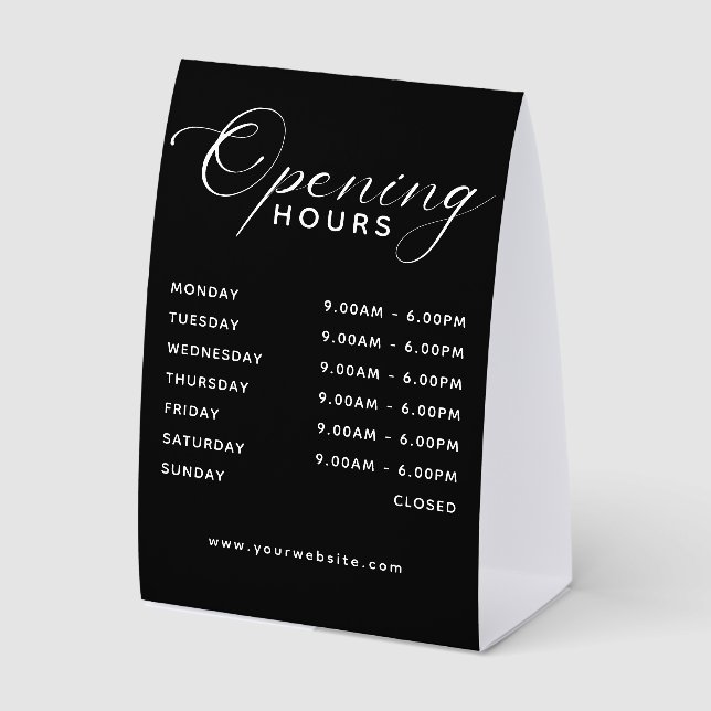 Modern Business Opening Hours Display Budget (Front)
